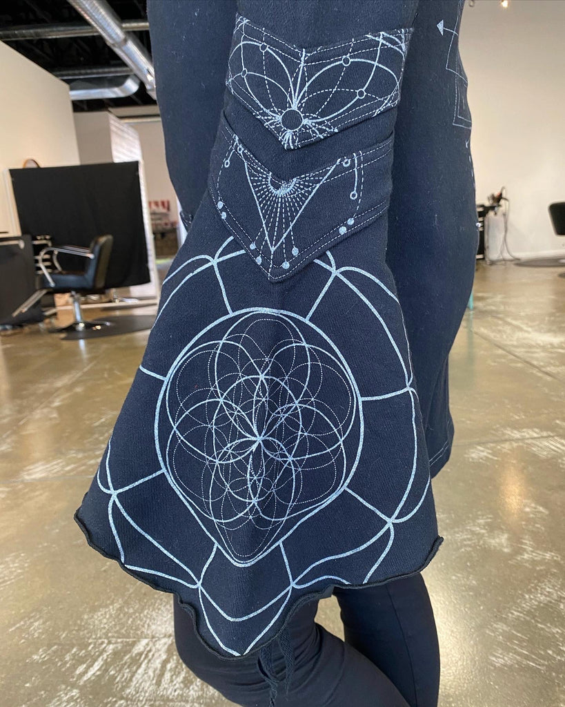 Galactic Bell Arm ~ Black ~ Portal Print Silver